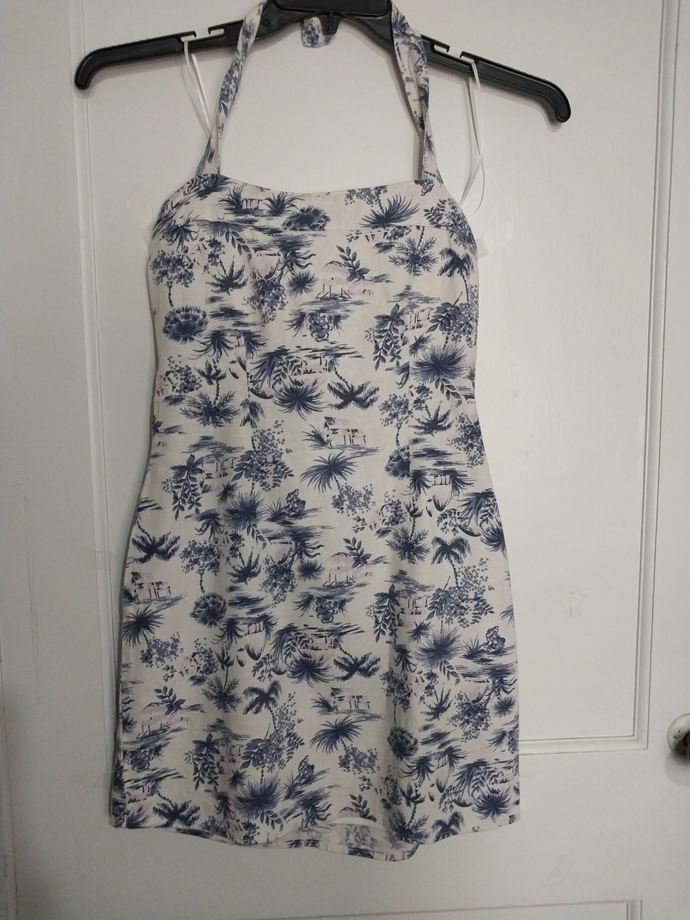 Abercrombie & Fitch Linen Navy and White Mini Dress Cottagecord Size S